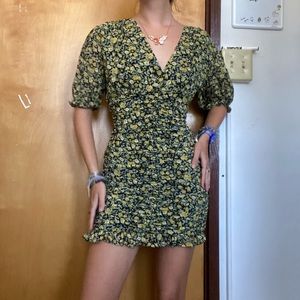 Small, Black, Yellow Flowered Dress